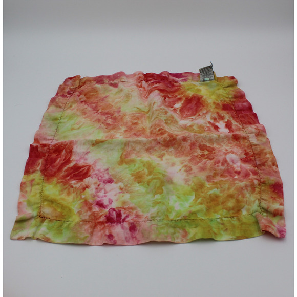 Pottery Barn Linen Napkins SET 6 Pink Yellow Tie Dye Pastel Festive Party - Picture 3 of 14